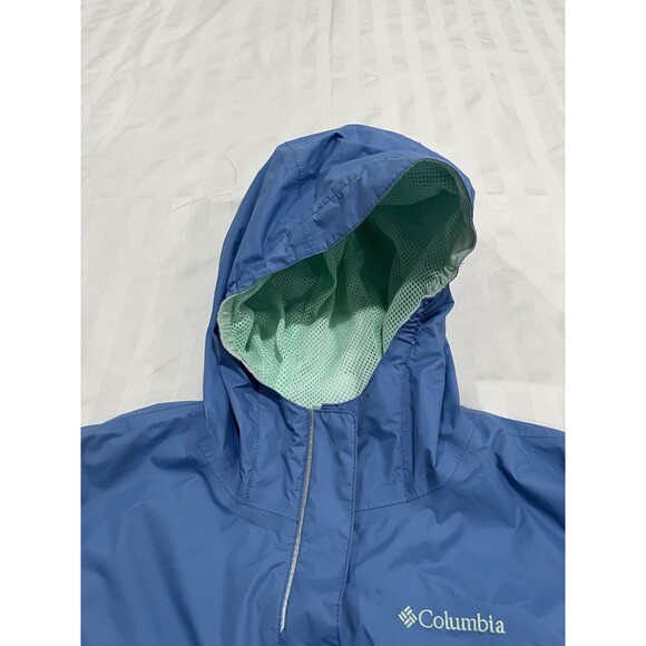 Columbia Women's Arcadia II Rain Jacket Blue Size Large EUC Mesh Lined Omni Tech - Picture 4 of 9